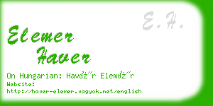 elemer haver business card